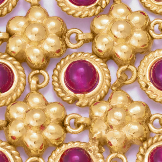 مزنط الجوي بحجر الكوارتز الوردي ذهب 21