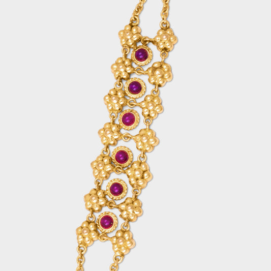 اسوارة الجوي بحجر الكوارتز الوردي ذهب 21