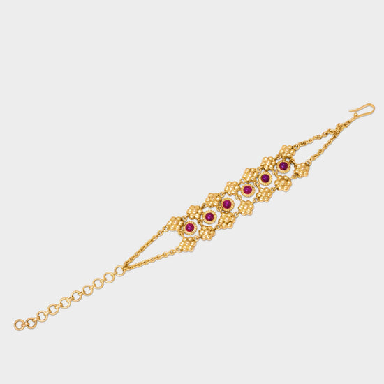 اسوارة الجوي بحجر الكوارتز الوردي ذهب 21