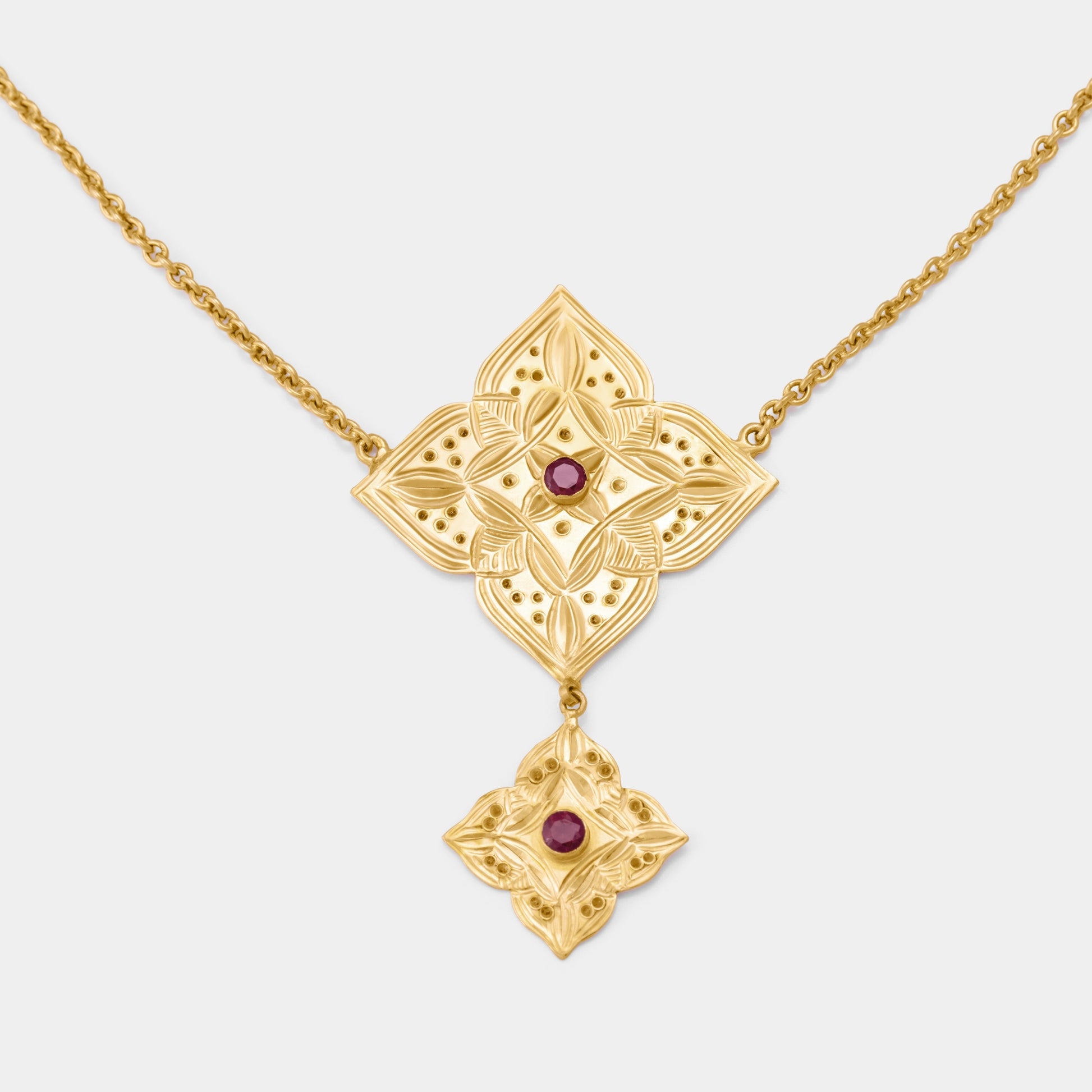 طقم نجدية عقيق احمر بنفسجي ذهب 21 سلسلة  - خاتم - حلق