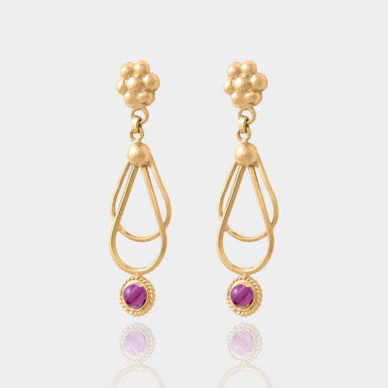 طقم الجوري ذهب 21 بحجر الكوارتز الوردي  مزنط بحرير هندي - حلق - خاتم - اسوارة