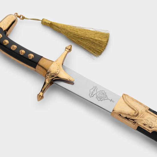 سيف حنيش بتصميم آري جلد أسود