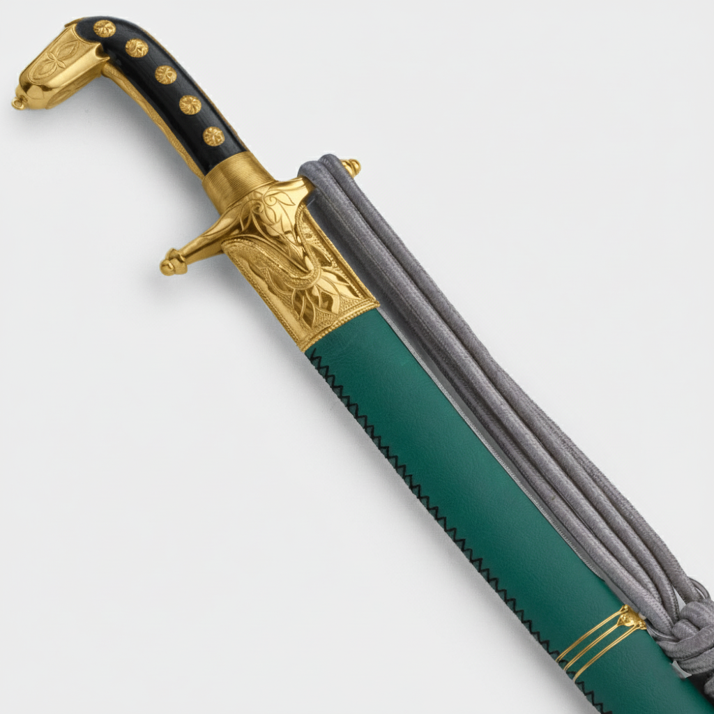 سيف حنيش بتصميم كامل جلد زيتوني