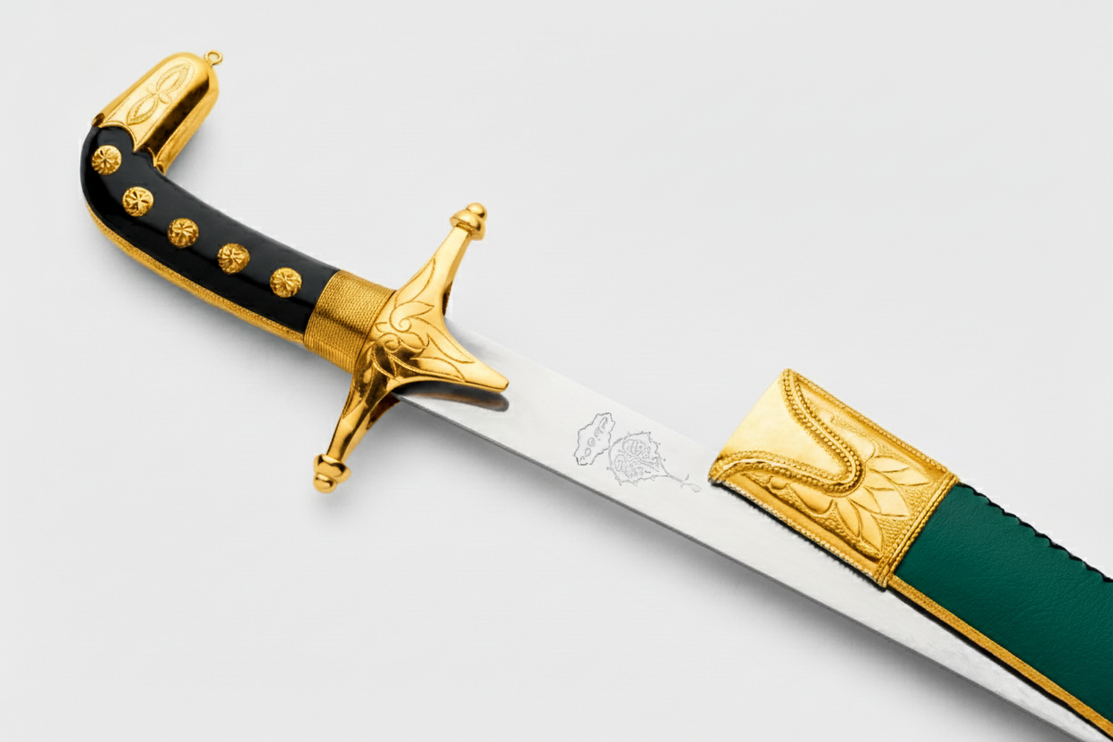 سيف حنيش بتصميم كامل جلد زيتوني