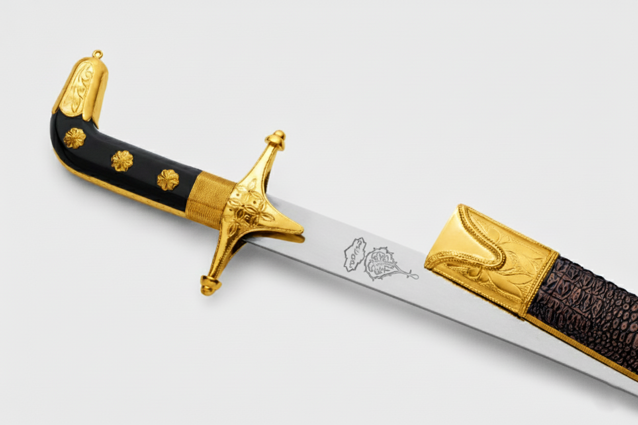 سيف حنيش بتصميم كامل جلد بني