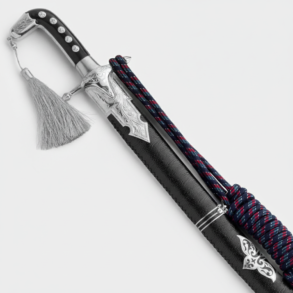 سيف حنيش بتصميم آري جلد أسود